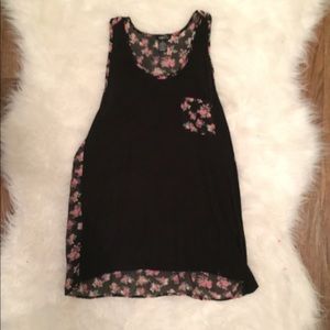 Adorable Rue 21 Floral Lace Top Sheer Back